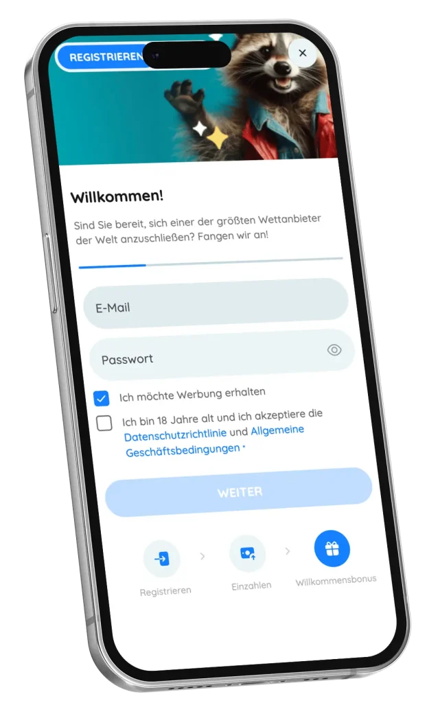 Registrieren bei Rooli Casino Mobile App